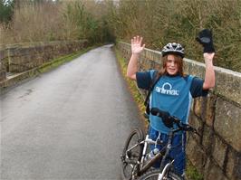 Andrew on the Plym Valley Viaduct, the second viaduct on our route - new photo for 2025