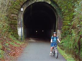 Andrew Banks at the far end of Shaugh Tunnel, taken on the way back
