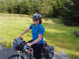 Ash at the refreshment stop in Glen Varragill Forest