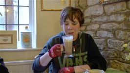 Welcome refreshments and shelter from the rain in The Marshmallow Tearooms, Moreton-in-Marsh