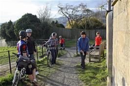Climbing a track alongside Bathwick Hill on the way to the youth hostel