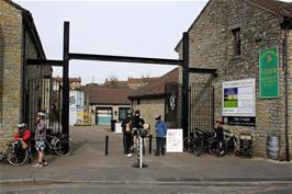 Leaving the Cheddar Gorge Cheese Company after a tour of the factory and shop