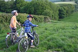 Will and George on the first section of the path from Higher Penn Farm