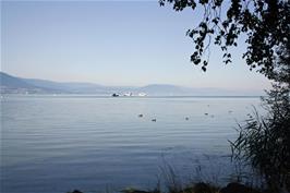 Lake Neuchâtel from our lunch spot in the woods near Yvonand