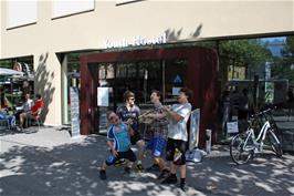 The group outside Interlaken Youth Hostel
