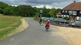 Lawrence was very excited to see the Sir Walter Tyrrell Pub a short distance before the Rufus Stone, 21.3 miles into the ride - he likes Game of Thrones!