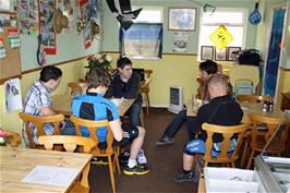 Refreshments in The Swan Coffee Shop, Downderry, 9.3 miles into the ride