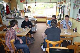 Refreshments in The Swan Coffee Shop, Downderry, 9.3 miles into the ride