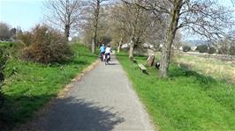 The cycle path approaches Barnstaple rail station