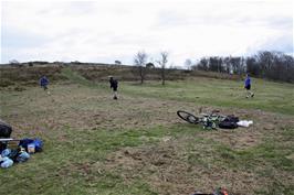 Frisbee fun on Lydeard Hill after lunch