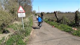 Riding along Butleigh Drove, Nythe, 19 miles into the ride