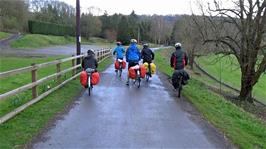 Riding through Monkton Combe School, 27.1 miles into the ride