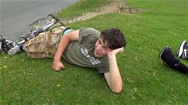 Lawrence relaxes after a good meal in the Skylark Inn, Clearbrook