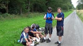 Lunch in the forest on Hancow Road, Hartoft, 15.5 miles into the ride