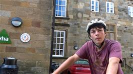 Lawrence at the entrance to Whitby Youth Hostel