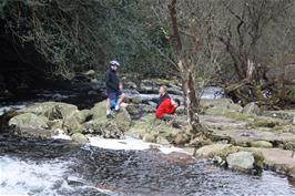 The group by the river Avon on the path from Shipley Bridge