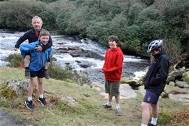 John, George, Lawrence and Dillan by the river Avon