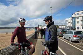 Tao chats with Will at Exmouth Beach