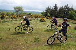 Lawrence, Will and Ash on the moor near Lud Gate