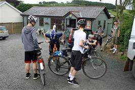 The group outside Holne community shop and café