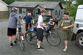 The group outside Holne community shop and café