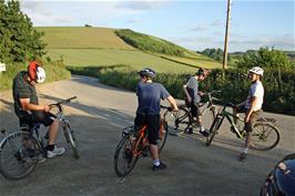 The group at the bottom of the track near Riverford Organic