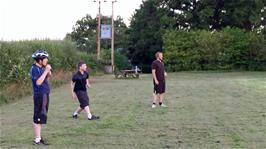 Dillan, George and Gavin in Holne play park