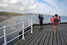 Lawrence films Dillan on Whitby West Pier