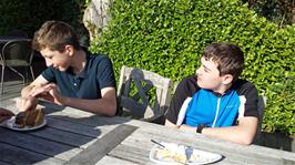 Cakes & desserts outside the Avon Mill café, Loddiswell