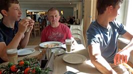 John enjoys his very expensive Fish Soup in the Arkadia café, Bygdøy, Oslo