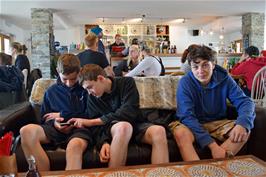 George, Dillan and Lawrence in the Boathouse Restaurant, Torcross