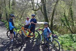 The group on the riverside path near Staverton Island