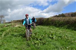 George leads the way across the fields