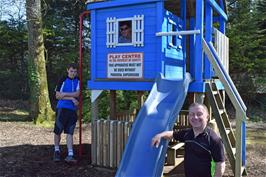 Dillan, George and John in the play area at Fermoys Garden Centre