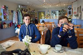 Refreshments in Chrissy's Tearoom, Perranporth