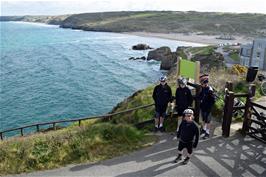 View to Perranporth beach from the hostel driveway