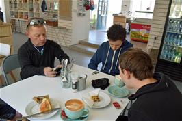 Refreshment stop at The Hub, Portreath, 11.5 miles into the ride