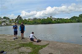 Dillan, Jude and George at Mill Pool, Stoke Gabriel