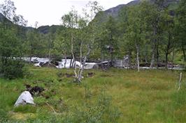 The collapsed footbridge near Mjølfjell hostel