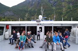 The rear deck of the Njord high-speed ferry