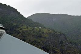 Properties perched on the edge of the fjord