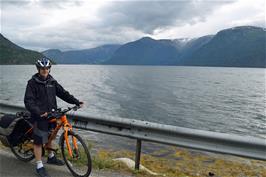 Dillan on the banks of the Sognefjord