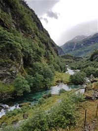 View of the Flåm valley from the train