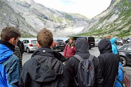 Our guide provides instructions at the equipment depot