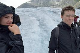 Dillan and Jude at the top of the glacier