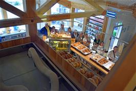 View down to the Bakery in Lom, from the first floor gallery area