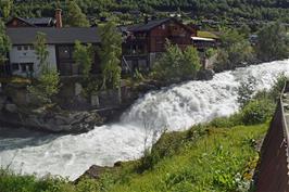 The powerful waterfall between Lom Bakery and the visitor centre