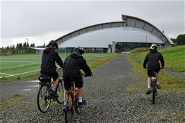 Approaching Håkons Hall, built for the 1994 Winter Olympics at Lillehammer