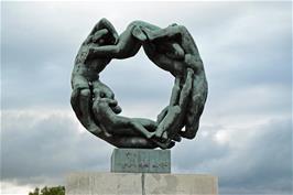 "The Wheel of Life" at the back of the park, depicting man's journey from cradle to grave through happiness, grief, fantasy, hope and wishes of eternity