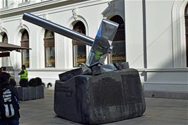 Controversial sculpture outside Oslo Central Station celebrating the communist resistance group Osvald that resisted the Nazis in World War 2